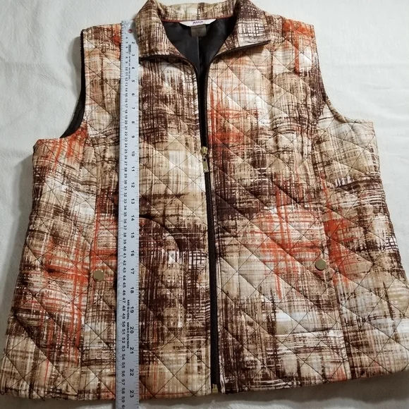Alia Orange And Brown zip Up Size 12 petite vest - Picture 4 of 8